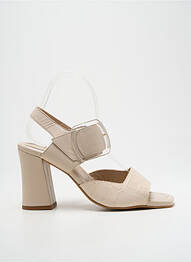 Sandales/nu pieds tissage satiné talon de 7 à 9cm beige DANSI femme