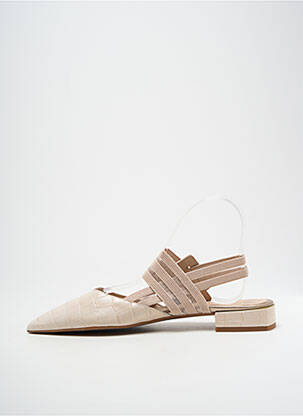 Sandales/nu pieds tissage satiné talon plat jusqu'à 3cm beige DANSI femme