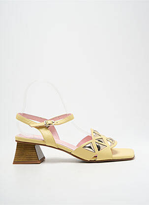 Sandales/nu pieds tissage satiné talon de 4 à 6cm jaune DANSI femme