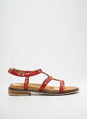 Sandales/nu pieds matière lisse talon plat jusqu'à 3cm rouge MEDELLIN femme