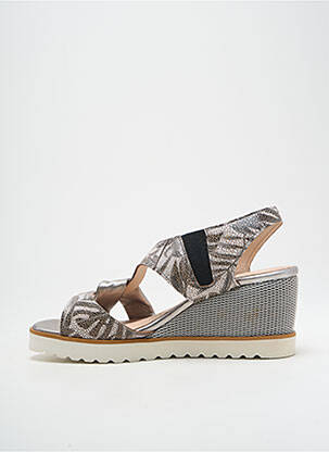 Sandales/nu pieds matière lisse talon de 7 à 9cm argent FOLLIA DOLCE femme