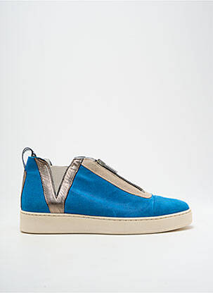 Baskets nubuck talon plat jusqu'à 3cm bleu VADDIA femme