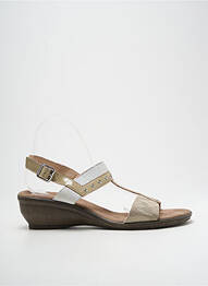 Sandales/nu pieds matière lisse talon de 4 à 6cm beige SWEET femme