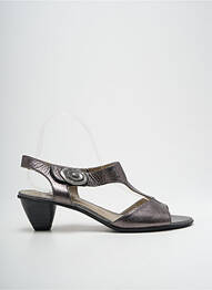 Sandales/nu pieds matière lisse talon de 4 à 6cm marron SWEET femme