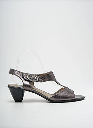 Sandales/nu pieds matière lisse talon de 4 à 6cm marron SWEET femme