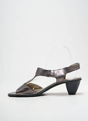 Sandales/nu pieds matière lisse talon de 4 à 6cm marron SWEET femme