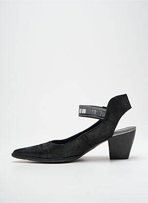 Escarpins tissage satiné talon de 4 à 6cm noir FRANCE MODE femme
