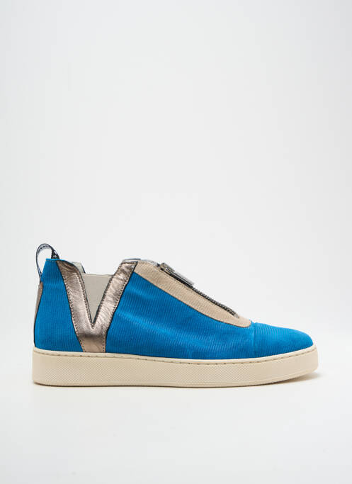 Baskets nubuck talon plat jusqu'à 3cm bleu VADDIA femme
