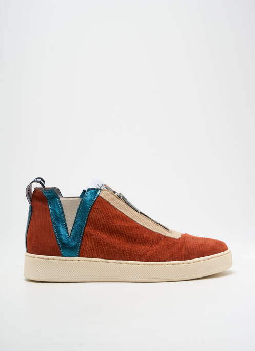 Baskets nubuck talon plat jusqu'à 3cm marron VADDIA femme