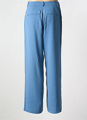 Pantalon droit fermeture zippée sous rabat avec crochet bleu CREAM femme