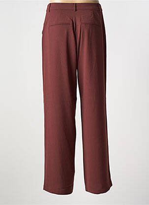 Pantalon droit fermeture zippée sous rabat avec crochet marron CREAM femme
