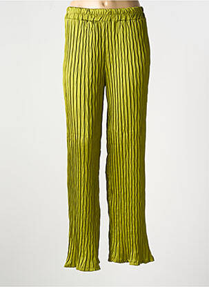 Pantalon droit taille élastique vert ABACA femme