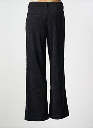 Pantalon droit fermeture zippée sous rabat avec crochet noir CREAM femme