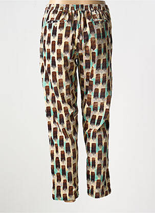 Pantalon slim taille élastique marron STORIATIPIC femme