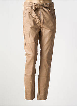 Pantalon slim taille élastique beige CREAM femme