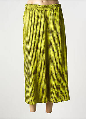 Jupe mi-longue taille élastique vert ABACA femme