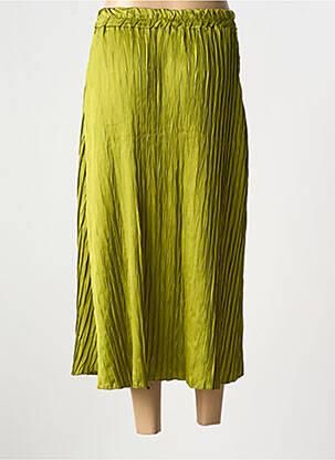 Jupe mi-longue taille élastique vert ABACA femme