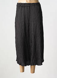 Jupe mi-longue taille élastique noir ABACA femme