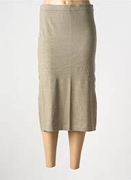 Jupe mi-longue coupe droite vert CREAM femme