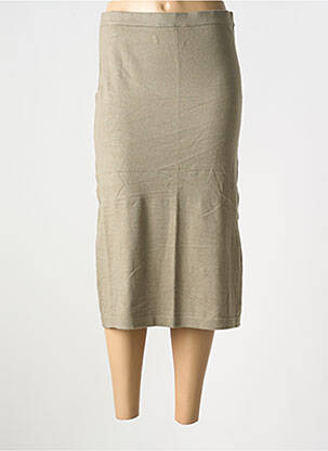 Jupe mi-longue coupe droite vert CREAM femme