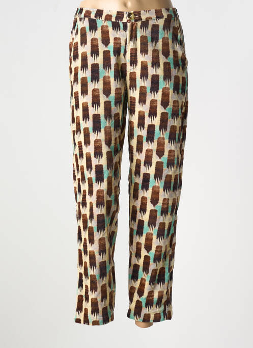 Pantalon slim marron STORIATIPIC pour femme