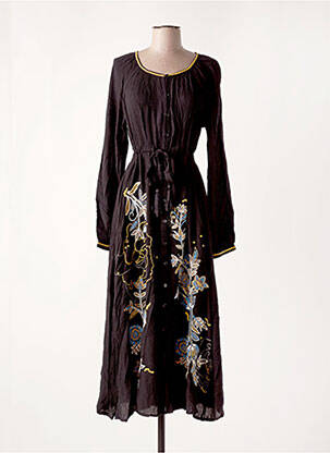 Robe longue manches longues manches longues noir CREAM femme