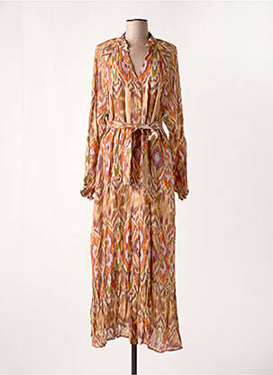 Robe longue manches longues manches longues orange LA PETITE ETOILE femme