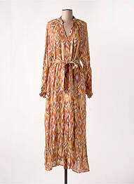 Robe longue manches longues manches longues orange LA PETITE ETOILE femme