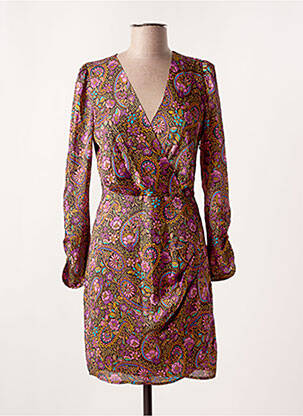 Robe courte manches longues manches longues violet LA PETITE ETOILE femme