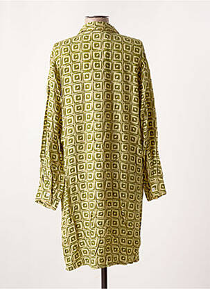 Robe mi-longue imprimé fantaisie manches longues vert STORIATIPIC femme