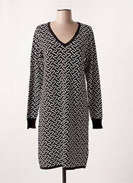 Robe pull coupe droite manches longues noir CREAM femme