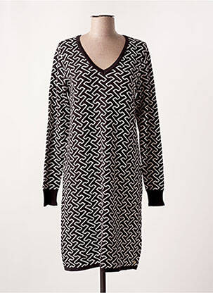 Robe pull coupe droite manches longues noir CREAM femme