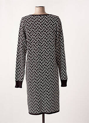 Robe pull coupe droite manches longues noir CREAM femme
