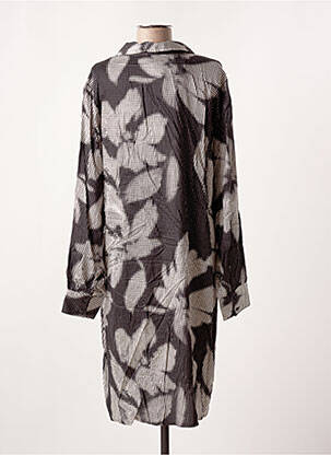 Robe mi-longue imprimé fantaisie manches longues noir CREAM femme