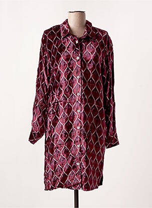 Robe mi-longue imprimé fantaisie manches longues violet STORIATIPIC femme