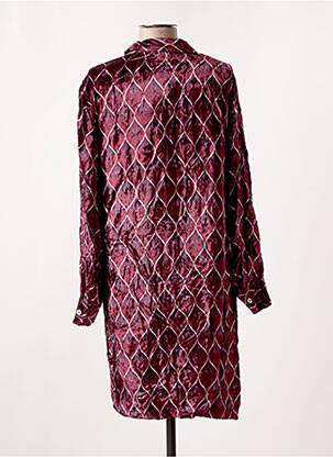 Robe mi-longue imprimé fantaisie manches longues violet STORIATIPIC femme