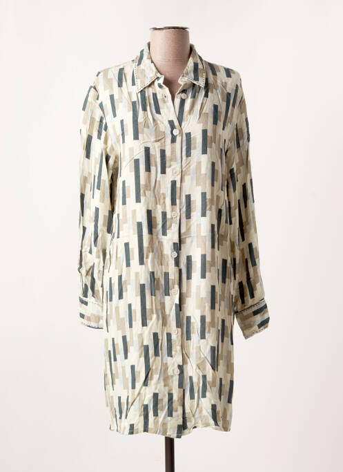 Robe mi-longue beige STORIATIPIC pour femme