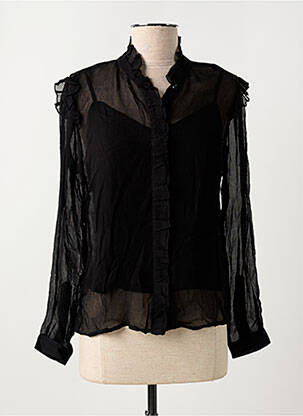 Blouse légère et transparente manches longues noir STORIATIPIC femme