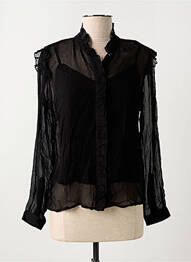 Blouse légère et transparente manches longues noir STORIATIPIC femme