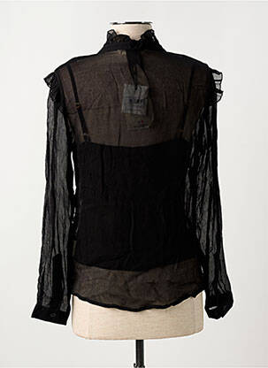 Blouse légère et transparente manches longues noir STORIATIPIC femme