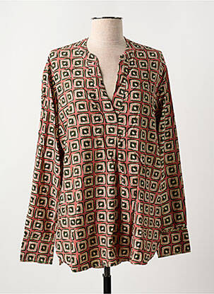 Blouse imprimé fantaisie manches longues rose STORIATIPIC femme