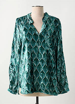Blouse imprimé fantaisie manches longues vert STORIATIPIC femme