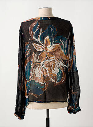 Blouse légère et transparente manches longues noir CREAM femme