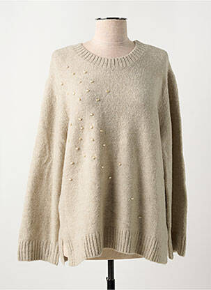 Pull coupe droite manches longues beige CREAM femme