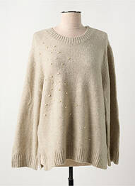 Pull col rond manches longues beige CREAM femme