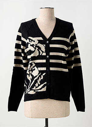 Gilet manches longues resserrée sur le bas noir CREAM femme