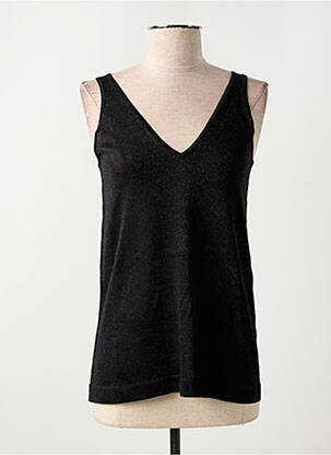 Top coupe cintrée fines bretelles noir CREAM femme