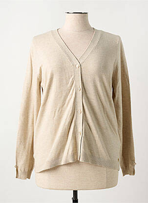 Gilet manches longues col v beige CREAM femme