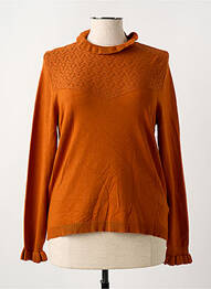 Pull coupe cintrée manches longues orange CREAM femme