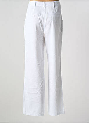 Pantalon droit tissage popeline taille normale blanc JULIE GUERLANDE femme